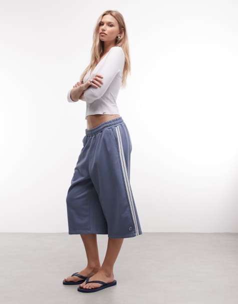 Collusion - Short baggy long en jersey à rayures style sport - view 1