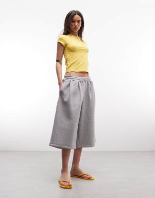 Collusion - Short de jogging baggy long - Gris chiné