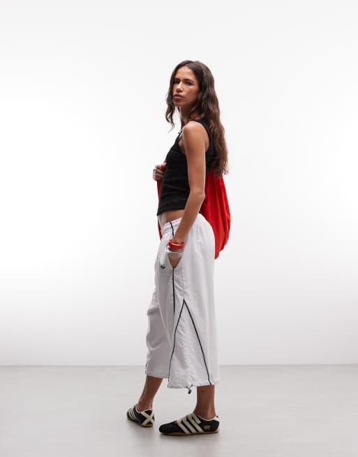 COLLUSION - Short long en nylon baggy - Blanc, 2 de 5