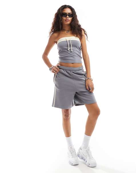 COLLUSION - Short long et oversize style sport - Gris - view 1