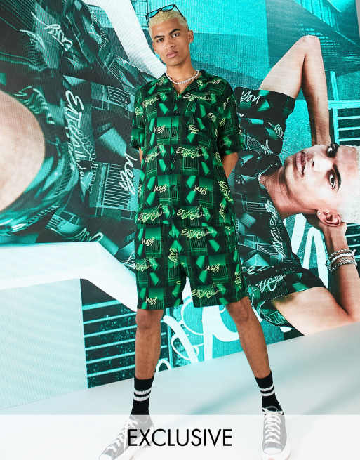 COLLUSION - Short met fotografische print, deel van co-ord set