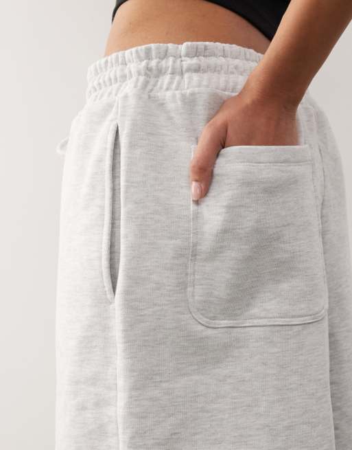 COLLUSION longline sweat shorts in gray heather