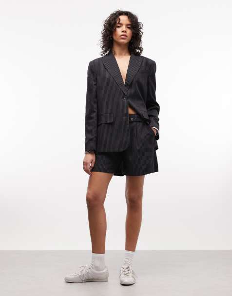 Collusion - Short mom d'ensemble à fines rayures - view 1