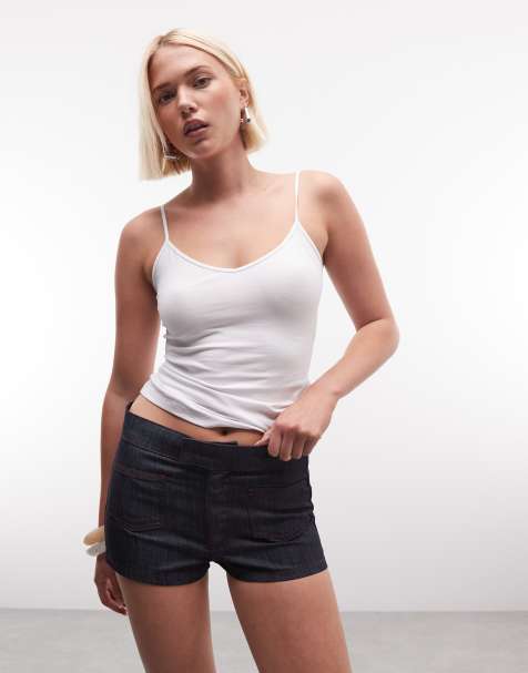 COLLUSION - Short moulant en chambray - Délavage brut - view 1