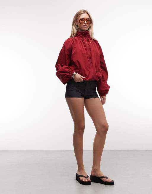 COLLUSION - Short moulant en chambray - Délavage brut, 3 de 5