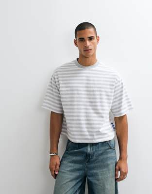Collusion Short Sleeve Boxy Tee In Gray