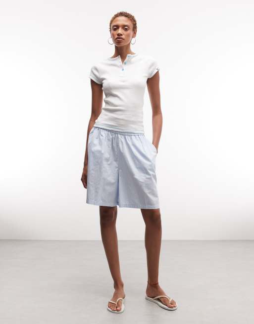 COLLUSION short sleeve henley neck t-shirt with contrast stitching in white, 2 of 4