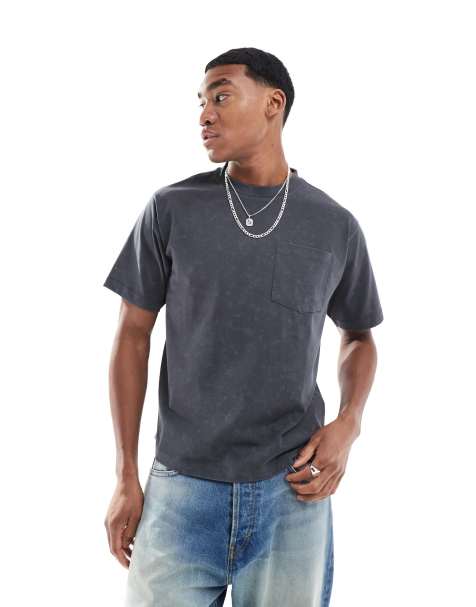 COLLUSION Short sleeve washed grey boxy t-shirt - view 1
