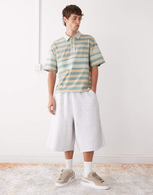 Collusion - Short style skateur en jersey avec détails au genou - Gris chiné, 2 de 5