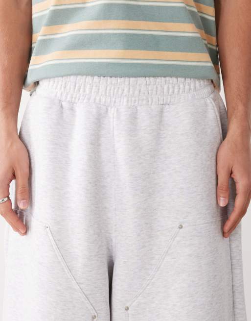 Collusion - Short style skateur en jersey avec détails au genou - Gris chiné, 4 de 5