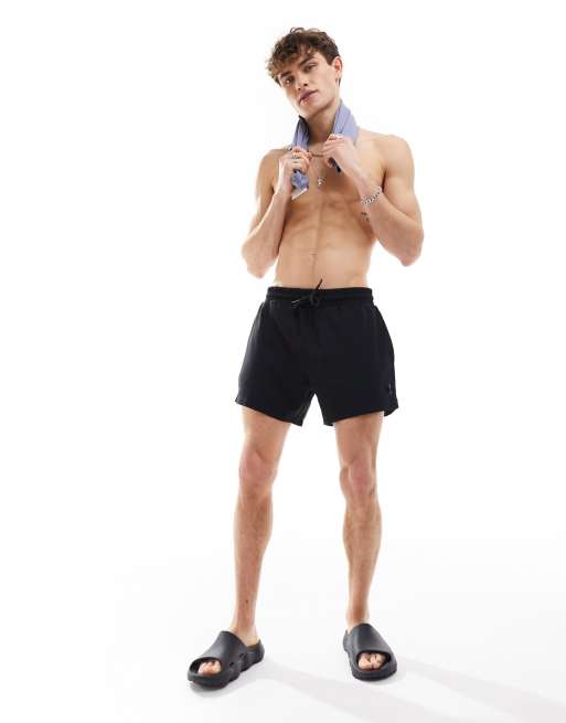 COLLUSION shorter length swim short in black, 4 of 4