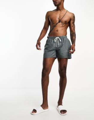 COLLUSION shorter length swim short in gray-No color