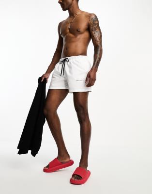 COLLUSION shorter length swim short in white | ASOS