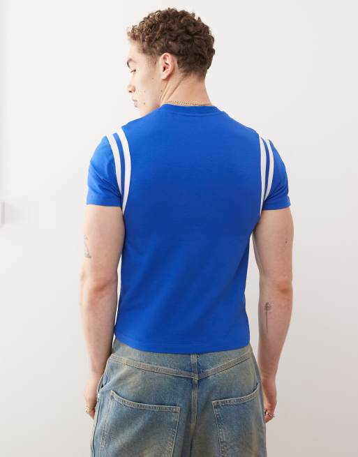 COLLUSION Shrunken athletic t-shirt with football detail in blue , 3 of 4