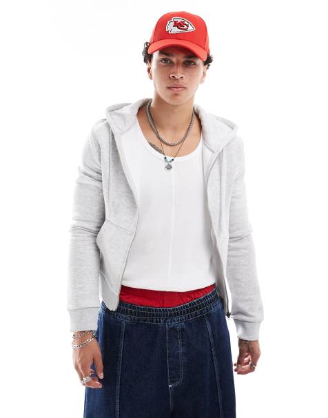 COLLUSION shrunken fit hoodie in gray - view 1