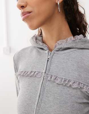 Collusion Shrunken Hoodie In Gray