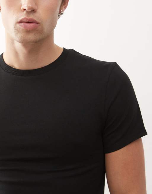 COLLUSION Shrunken muscle fit t-shirt in black, 5 of 5