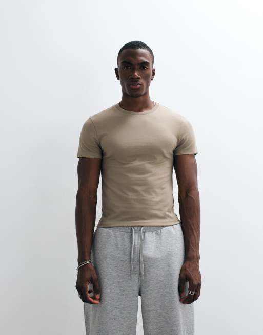 COLLUSION shrunken t-shirt in brown, 4 of 5