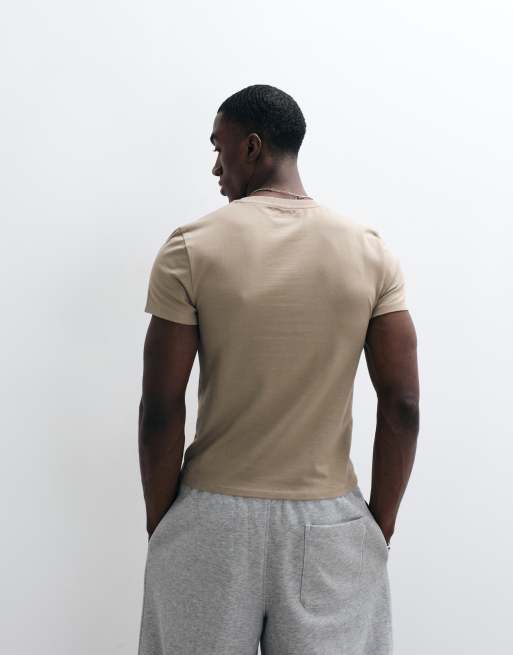 COLLUSION shrunken t-shirt in brown, 5 of 5