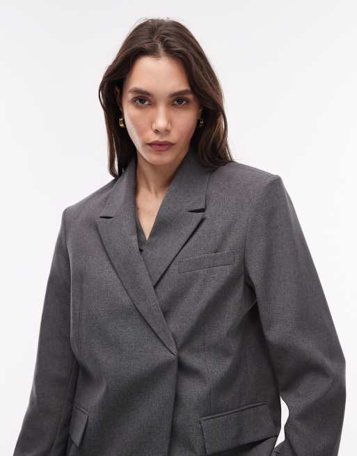 COLLUSION side button blazer in gray, 2 of 4
