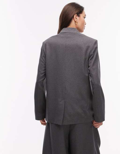 COLLUSION side button blazer in gray, 4 of 4