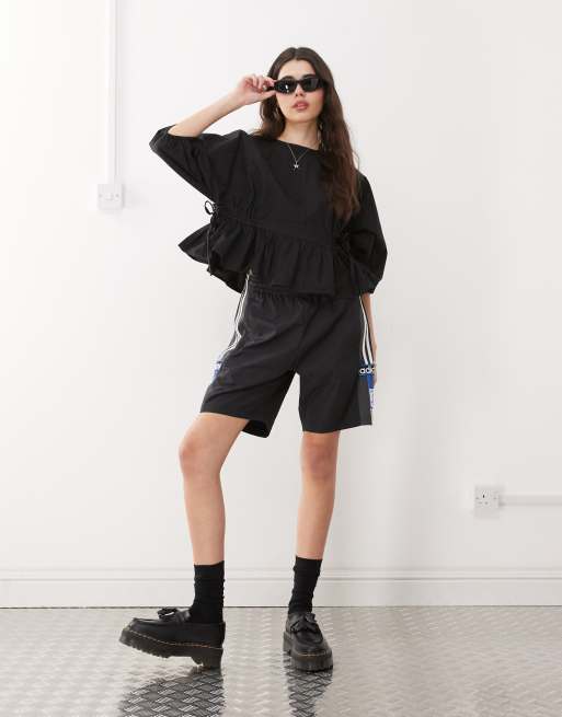 COLLUSION side channel smock top in black, 2 of 4