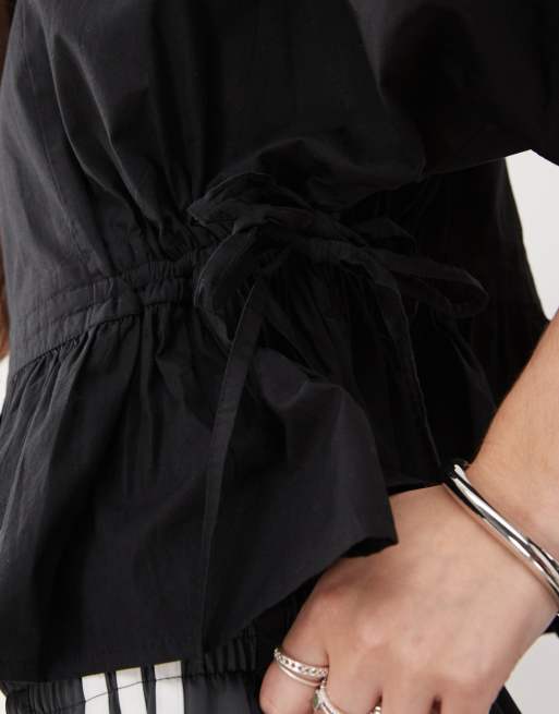 COLLUSION side channel smock top in black, 3 of 4