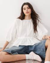 COLLUSION side channel smock top in black