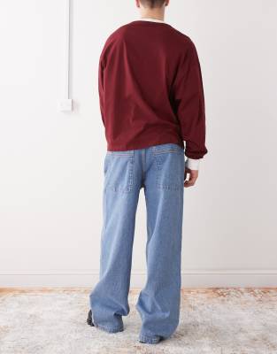 Collusion Skate Jeans With Contrast Stitch In Blue