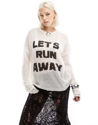 Topshop white fluffy outlet jumper