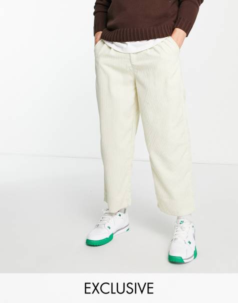 COLLUSION skater fit cord trousers in beige - view 1