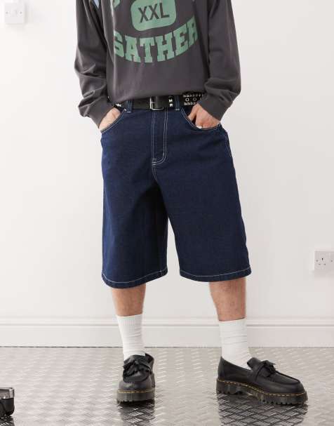 COLLUSION – Skater-Jorts aus Denim in Rinse-Waschung mit Kontrastnaht - view 1