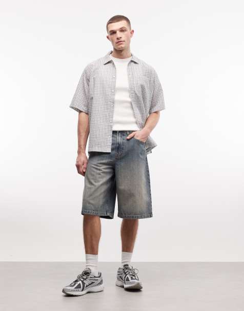 COLLUSION skater jorts in light wash - view 1