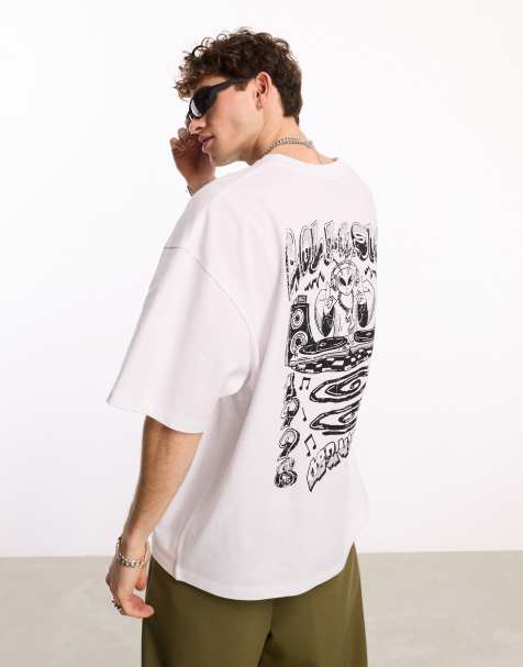 COLLUSION – Skater-T-Shirt in Weiß mit Alien-Grafikprint - view 1