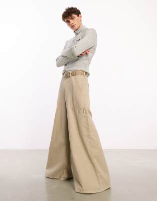 COLLUSION x019 wide leg baggy jeans in green cast wash