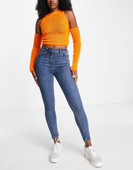 COLLUSION skinny jeans in blue