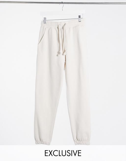 COLLUSION skinny joggers in off white ASOS