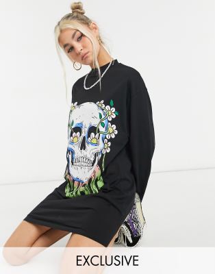 skull t shirt dress