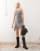 Collusion Slash Neck Drop Waist Dress In Multi