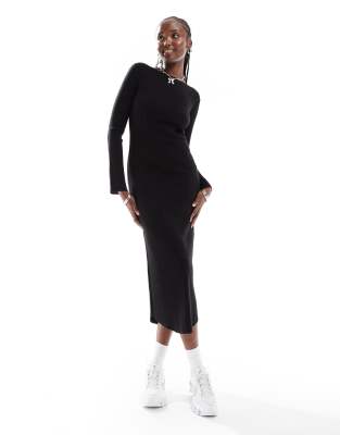 Shop Collusion slash neck maxi dress in black Online – Trendy & Affordable Fashion