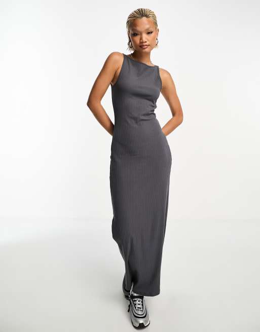 Plain grey shop maxi dress