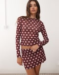 [Collusion] COLLUSION slash neck top in blur polka dot-Multi XS BLUR SPOT