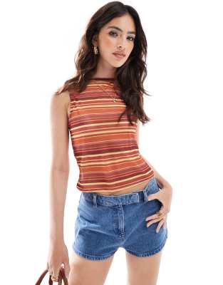Shop Collusion slash neck top in pop red stripe Online – Trendy & Affordable Fashion
