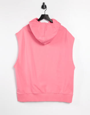 pink sleeveless hoodie