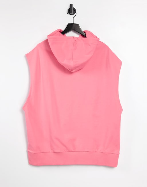 COLLUSION sleeveless hoodie in hot pink