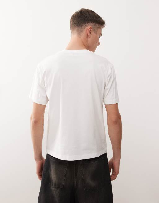 COLLUSION - Slim-fit T-shirt met slogan in wit, 3 van 5
