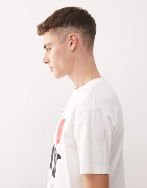 COLLUSION - Slim-fit T-shirt met slogan in wit, 4 van 5