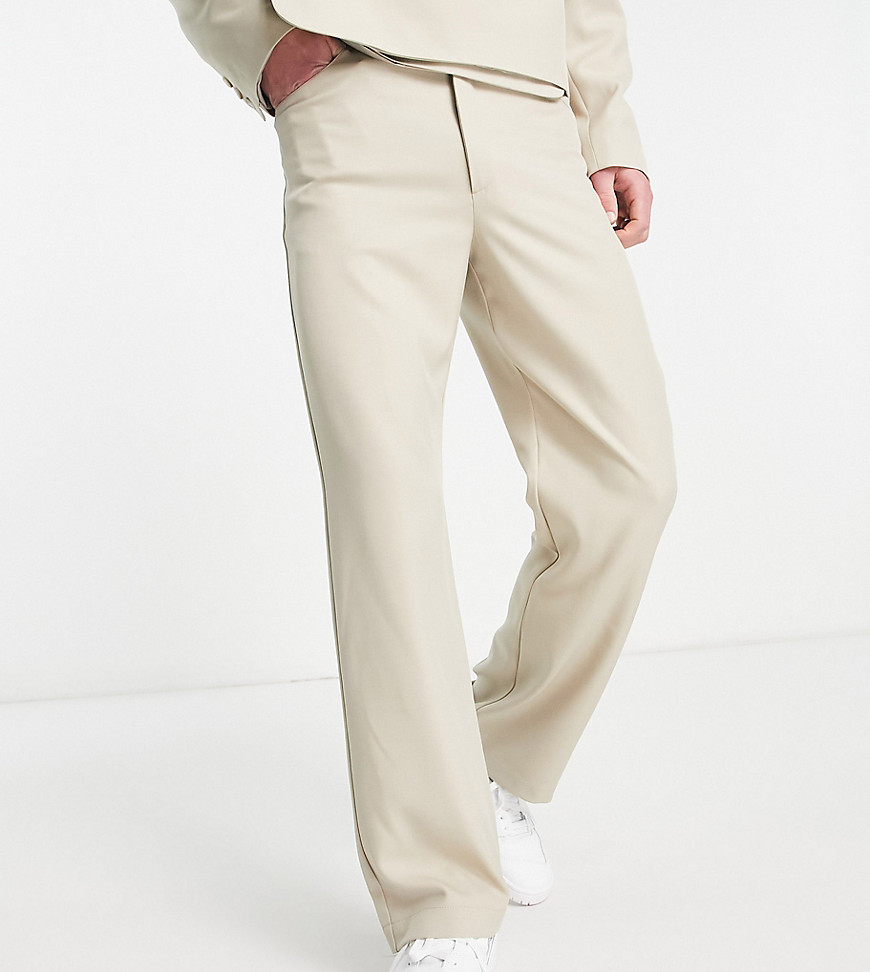 COLLUSION slim formal trousers in neutral co-ord