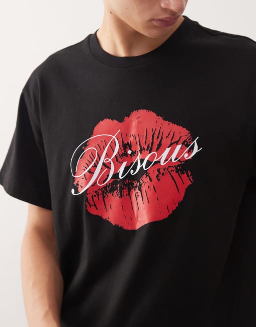 COLLUSION Slim graphic t-shirt in black, 5 of 5