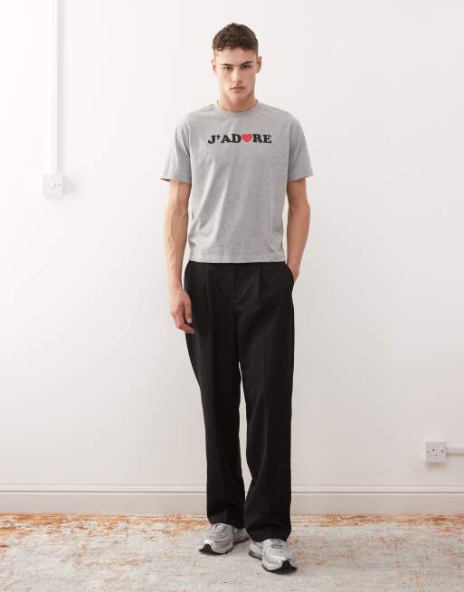 COLLUSION Slim graphic t-shirt in grey marl, 5 of 5